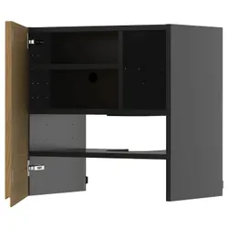 IKEA METOD(095.877.08) Капот -up шафа з полицею/дверима, Czarnoszary/Voxtorp imit. дуб