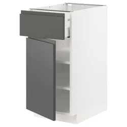 IKEA METOD / MAXIMERA(194.700.48) шафа stj szu / двер, білий / Voxtorp темно-сірий