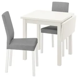 IKEA NORDVIKEN / KÄTTIL(094.288.04) стіл і 2 стільці, білий / Кніса світло-сірий