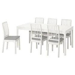 IKEA EKEDALEN / EKEDALEN(192.213.51) стіл і 6 стільців, білий / Orrsta світло-сірий