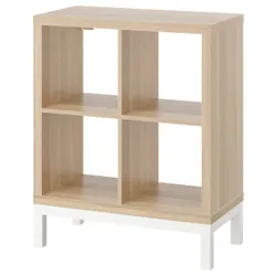 IKEA KALLAX(594.426.28) полиця з опорною рамою, ефект білого мореного дуба/білий