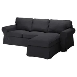 IKEA EKTORP(305.171.05) чохол на 3-місний диван, з шезлонгом/Хілларед антрацит