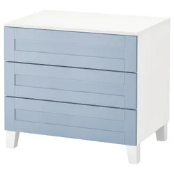 IKEA PLATSA(595.556.96) скриня, 3 ящики, Biały/sannidal Blue