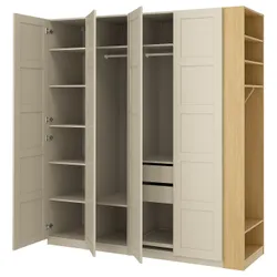 IKEA PAX / BERGSBO(896.070.95) Комбінація гардеробу, Сірий -рогай сірий -схожий на/іміц. дуб