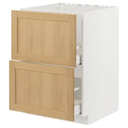 IKEA METOD / MAXIMERA(395.091.58) тумба, раковина + 2 фасади/2 ящики, білий/Дуб Форсбака