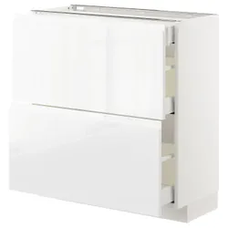IKEA METOD / MAXIMERA(392.550.57) 2-дверний / 3-місний, білий / Voxtorp глянцевий / білий