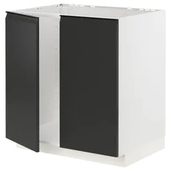 IKEA METOD(794.939.90) шафа під раковину/2 двері, білий/Upplöv матовий антрацит