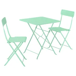 IKEA SUNDSÖ(895.730.24) стіл і 2 розкладні стільці, Зовнішній світло -зелений/світло -зелений