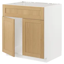 IKEA METOD(095.091.07) раковина-тумба, 2 дверцята/фронтальна, білий/Дуб Форсбака