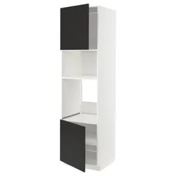 IKEA METOD(094.975.95) Вал високий/мікро 2др/пол, білий/матовий антрацит Nickebo