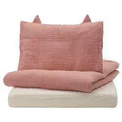 IKEA GULDVÄVARE(305.885.84) встановити. постільна білизна для ліжечка, 3 шт., блідо -рожевий/бежевий