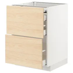 IKEA METOD / MAXIMERA(194.338.38) шафа з висувною стільницею / 3 шухляди, білий / Askersund світлий попелястий малюнок