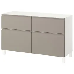 IKEA BESTÅ(495.693.35) поєднання поличників з DRZW/DRAC, Білий Hammarsmed/Stubbarp/Beige