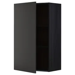 IKEA METOD(794.974.84) навісна шафа з полицями, чорний/матовий антрацит Nickebo