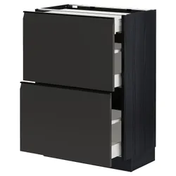IKEA METOD / MAXIMERA(294.956.37) Шафа з 2 фасадами/3 ящиками, чорний/Upplöv матовий антрацит