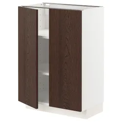 IKEA METOD (094.577.21) stj шафа / полиці / 2 двер, білий / Сінарп коричневий