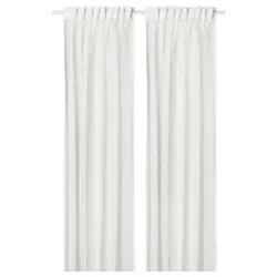 IKEA PALPLJUNGMAL(506.078.45) Штори, 2 шт., Білий білий/решітка на стрічці