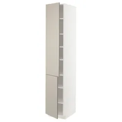 IKEA METOD(294.695.82) висока шафа з полицями / 2 двер, білий/Stensund beige