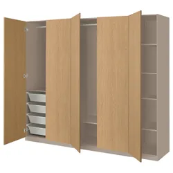 IKEA PAX / STORKLINTA(695.628.80) комбінований гардероб, сіро-бежевий/імітація дуб