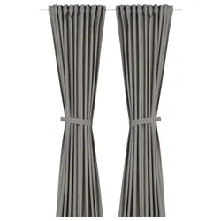 IKEA LENDA(605.528.71) штора з палітуркою, 2 шт., темно-сірий