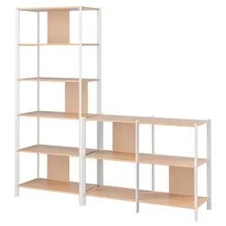 IKEA JÄTTESTA(894.972.14) стелаж, білий/світлий бамбук