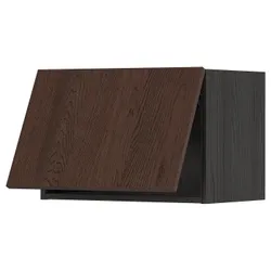 IKEA METOD(194.058.16) горизонтальна шафа з кнопкою відкриття, чорний/Sinarp коричневий