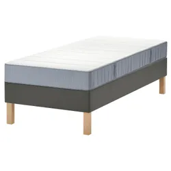 IKEA LYNGÖR(595.531.31) континентальне ліжко, Vesteröy твердий/світло-синій темно-сірий