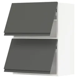 IKEA METOD(593.945.09) горизонтальна шафа 2 дверцята відкриваються сенсорні, білий/Voxtorp темно-сірий