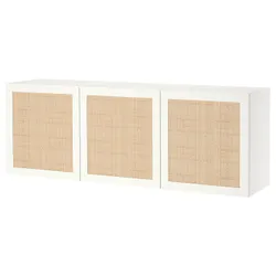 IKEA BESTÅ(594.217.77) комбінування навісних шаф, білий Studsviken/біла плетена тополя
