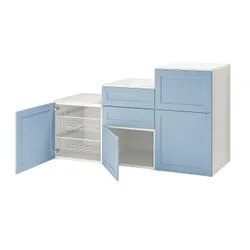 IKEA PLATSA(995.557.17) Кабінет з дверима та ящиками, Biały/sannidal Blue