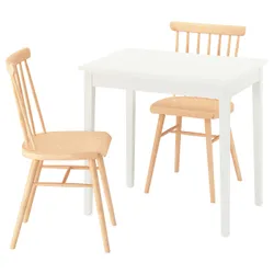IKEA NÄSINGE / HÖGVED(696.101.50) Стіл та 2 стільці, Білий/Окл береза