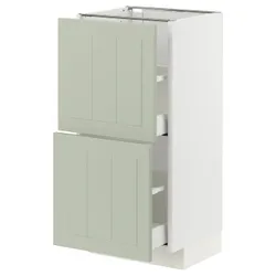 IKEA METOD / MAXIMERA(094.874.93) шафа для підлоги з 2 ящиками, білий/Stensund світло-зелений