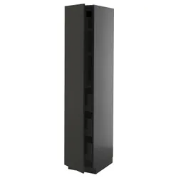 IKEA METOD / KNIVSHULT(095.873.41) Висока шафа з ящиками, Чарнозарій/Ніккебо матовий антрацит