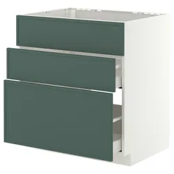 IKEA METOD / MAXIMERA(396.048.34) sz stj zl+3fr/2sz, білий/Aspudden темно-сіро-зелений