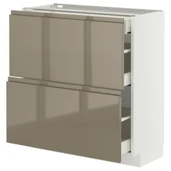 IKEA METOD / MAXIMERA(395.766.52) Кабінет STJ 2FR/3SZU, білий/Voxtorp Gloss Dark -brown