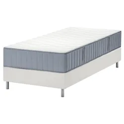 IKEA LYNGÖR(995.540.77) континентальне ліжко, Огстранда середньої твердості/світло-блакитний білий
