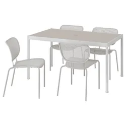 IKEA SEGERÖN / DUVSKÄR(495.447.69) стіл та 4 стільці, зовнішній вигляд білий/бежевий/сірий