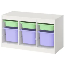 IKEA TROFAST(195.744.80) Полиця з контейнерами, Біло -світло -зелена/лілія