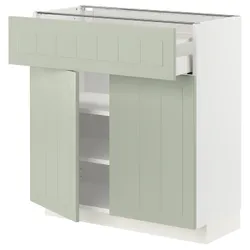 IKEA METOD / MAXIMERA(694.863.63) висувний ящик шафи/2 дверцята, білий/Stensund світло-зелений