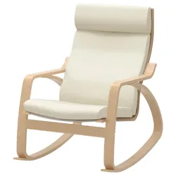 IKEA POÄNG(994.293.14) крісло-гойдалка, березовий шпон / Glose брудно-білий