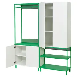 IKEA PLATSA(895.784.89) гардероб з 4 дверями, Білі фонни/зелені