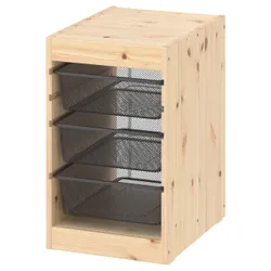 IKEA TROFAST(195.331.97) полиця з контейнерами, світла сосна, морилка біла/темно-сіра