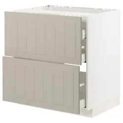 IKEA METOD / MAXIMERA(894.082.08) гардеробна плоска / 2фр / 3ч, білий / Stensund beige