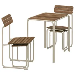 IKEA FURUÖN(305.437.36) стіл з 2 стільцями + 2 табуретками для ніг, коричневий/зовнішній