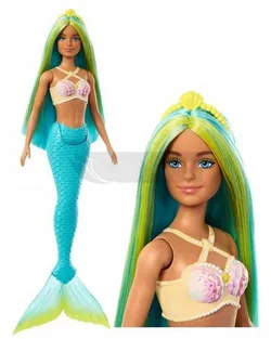 Лялька Барбі Русалка бірюзовий хвіст, бірюзове та жовте волосся HRR03