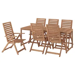 IKEA NÄMMARÖ(995.793.13) Таблиця+6 стільців розподілу, зовні, Світло -бровна пляма
