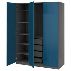 IKEA PAX / FYRUDDEN(595.816.24) Комбінація гардеробу, темно -сірий/синій