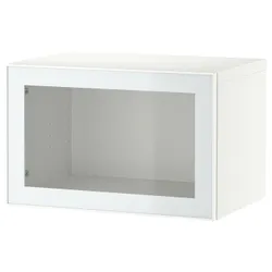 IKEA BESTÅ(594.891.78) комбінування навісних шаф, біле/Glassvik біле/прозоре скло