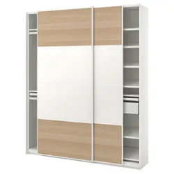 IKEA PAX / MEHAMN(694.346.99) комбінований гардероб, 2 сторони дуб білий/білий морений