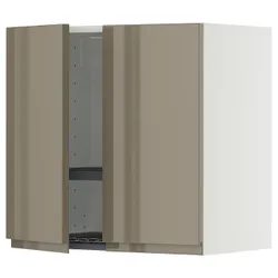 IKEA METOD(595.772.69) Настінна шафа з крапельцем/2 двері, білий/Voxtorp Gloss Dark -brown